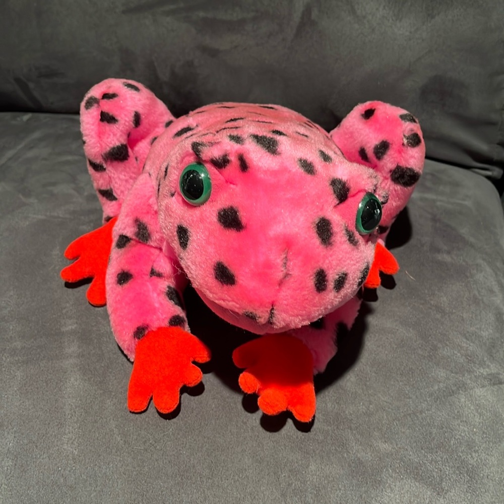 Pink Black orange FROG plush animal stuffed toy unisex
